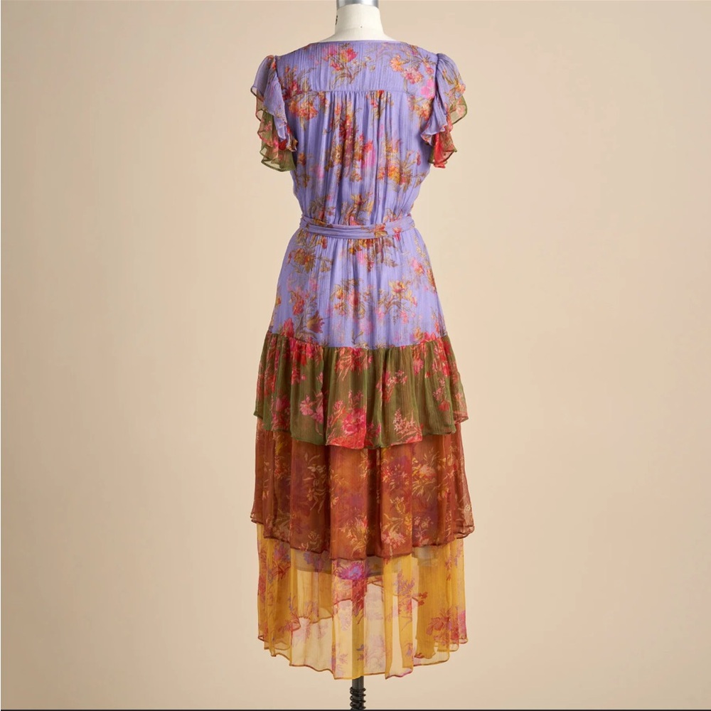 Sundance Elvie Garden Boho Floral Multicolor Cottagecore Layered Maxi Dress PXS - Picture 2 of 10